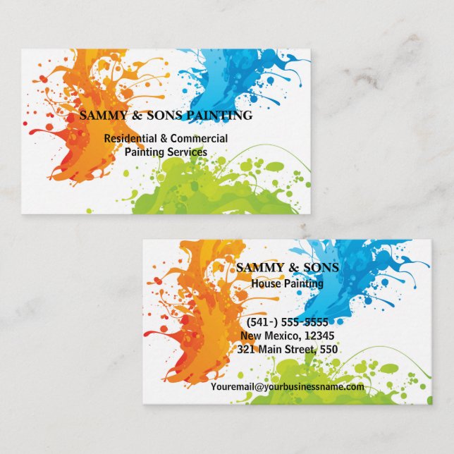 Professional House Painting  Business Card (Front/Back)