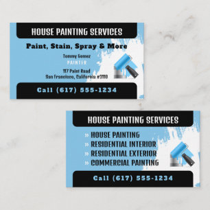 Professional House Painting Services   Paint Business Card