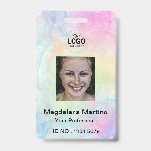 professional ID card ink splashes Badge