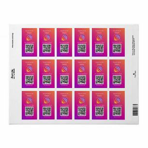 Professional Instagram Logo Follow Me Qr Code Label