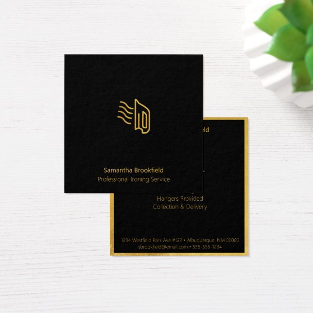 Professional  Ironing Services Black Gold Square (Desk)