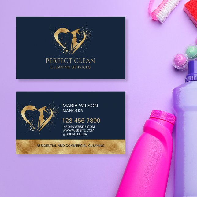 Professional Janitorial House Cleaning Services Business Card (Creator Uploaded)