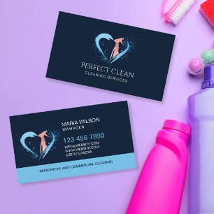 Professional Janitorial House Cleaning Services Business Card
