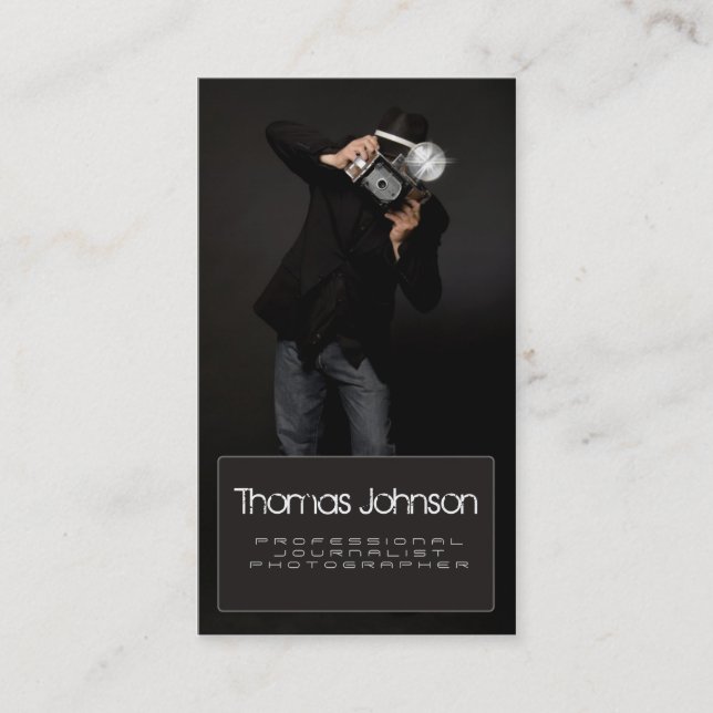 Professional Journalist Photographer Business Card (Front)
