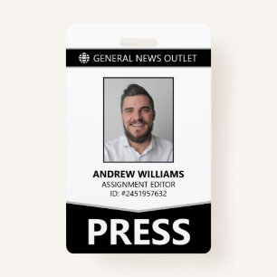 Professional Journalist Press Pass ID ID Badge