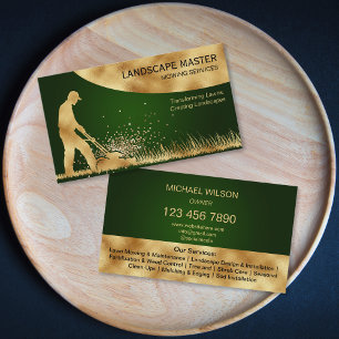 Professional Landscape Lawn Care Mowing Gardening Business Card