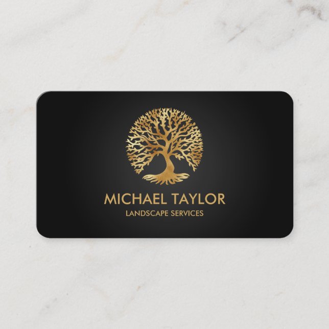 professional landscape tree service and lawn care  business card (Front)