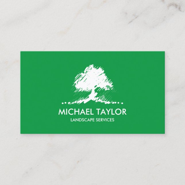 professional landscape tree service and lawn care  business card (Front)