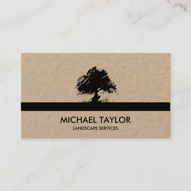 professional landscape tree service and lawn care business card (Front)