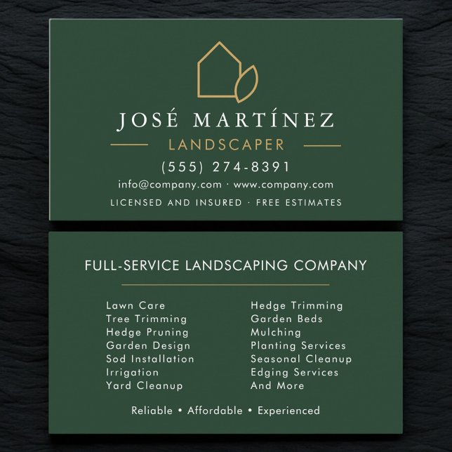 Professional Landscaper Lawn Service Business Card (Creator Uploaded)