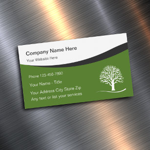 Professional Landscaping Theme Magnetic Business Card