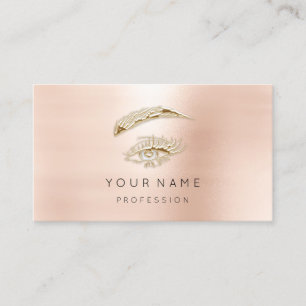 Professional Lashes Brows Makeup Eye Gold Blush Business Card