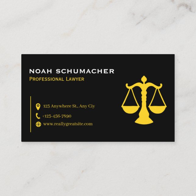 Professional Law & Justice Business Card (Back)
