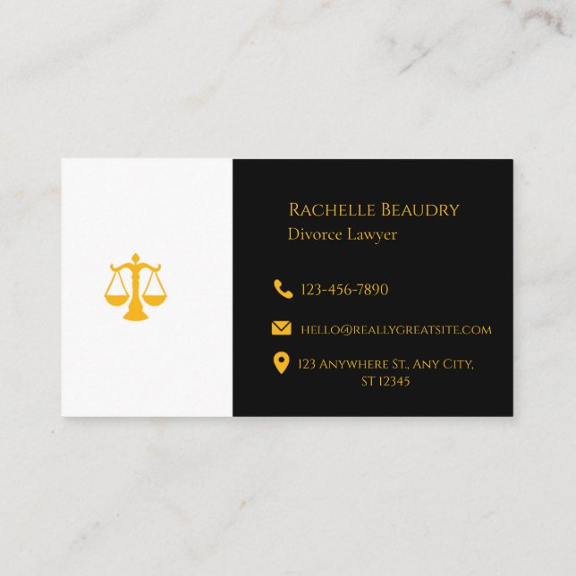 Professional Law & Justice Business Card  (Back)