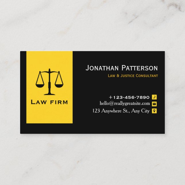 Professional Law & Justice Business Card |  (Back)