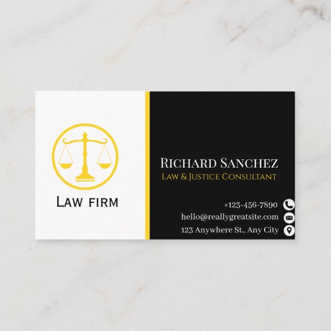 Professional Law & Justice Business Card (Back)