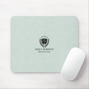Professional Law Office Pale Blue-Green Linen Mouse Pad