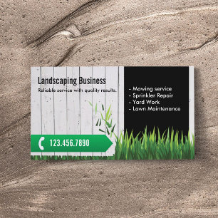 Professional Lawn Care & Landscaping Business Card