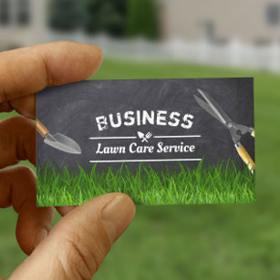 Professional Lawn Care & Landscaping Chalkboard Business Card
