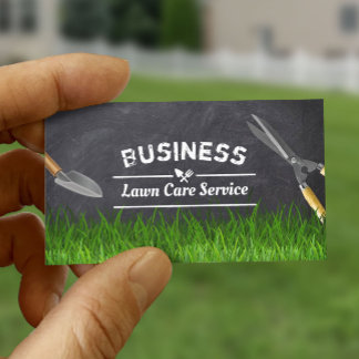 Professional Lawn Care & Landscaping Chalkboard Business Card