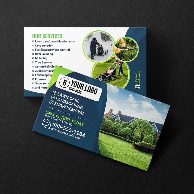 Professional Lawn Care Landscaping Gardening Tree Business Card (Creator Uploaded)