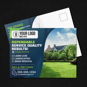 Professional Lawn Care Landscaping Gardening Tree Postcard