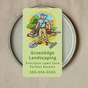 Professional Lawn Care Landscaping Groundskeeping Business Card