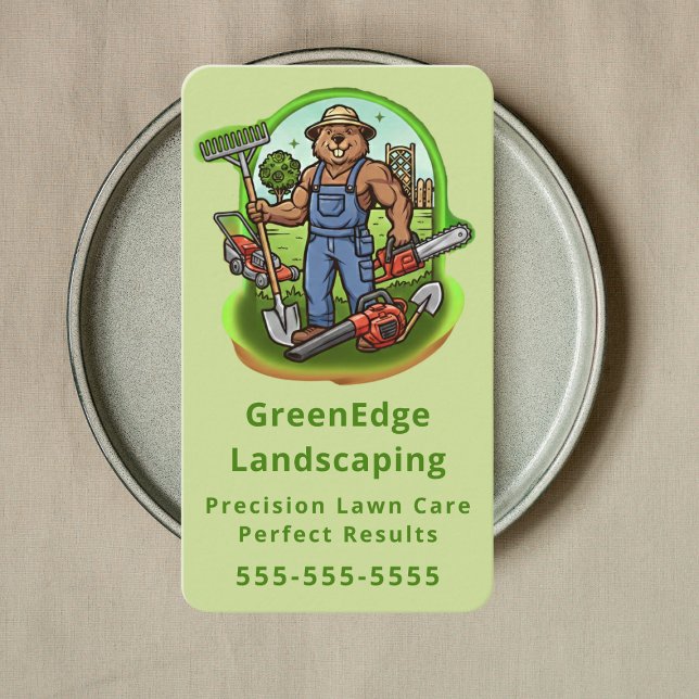 Professional Lawn Care Landscaping Service Green Business Card (Creator Uploaded)