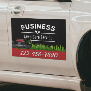 Professional Lawn Care & Landscaping Service Red Car Magnet