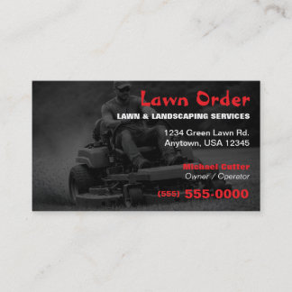 Professional Lawn Care & Landscaping Services Business Card