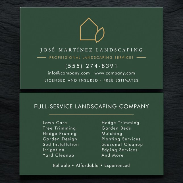 Professional Lawn Care Service Landscaping Business Card (Creator Uploaded)