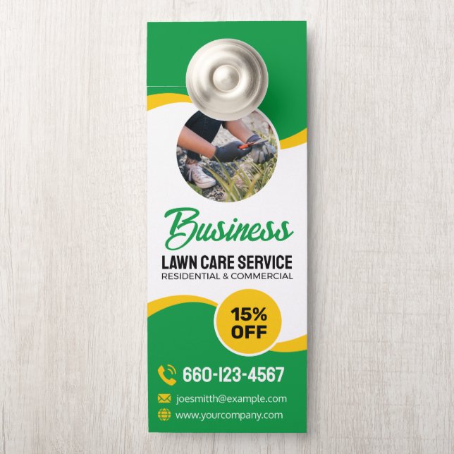 Professional Lawn Care Special Offer Customisable Door Hanger (On Knob)