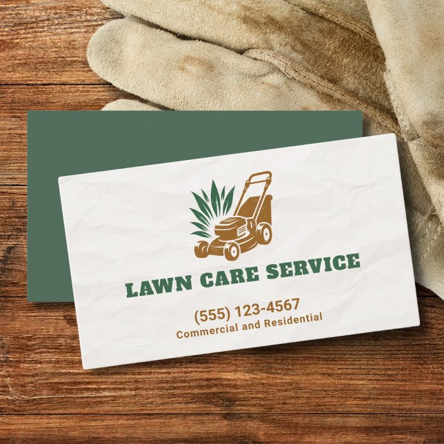 Professional Lawn Grass Landscaping Yard Service Business Card (Creator Uploaded)