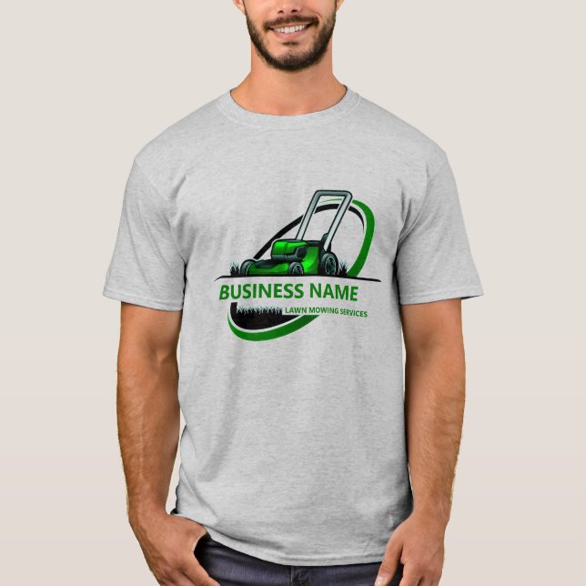 Professional Lawn Mowing Landscaping Custom Logo T-Shirt (Front)
