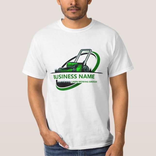 Professional Lawn Mowing Landscaping Custom Logo T-Shirt (Front)