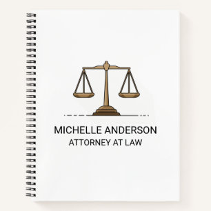 Professional Lawyer Attorney Black and white Notebook