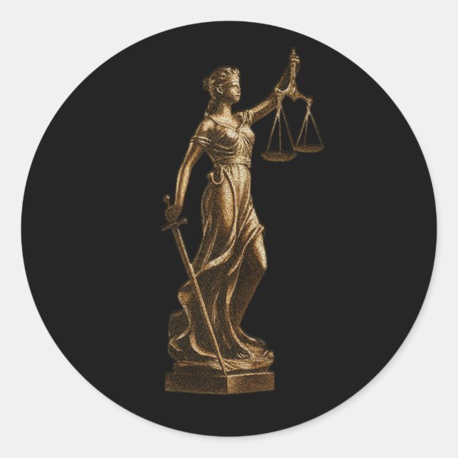 Professional Lawyer Attorney luxury Black Gold     Classic Round Sticker (Front)