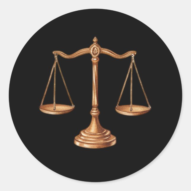 Professional Lawyer Attorney luxury Black Gold Classic Round Sticker (Front)