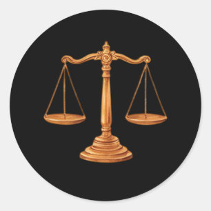 Professional Lawyer Attorney luxury Black Gold Classic Round Sticker