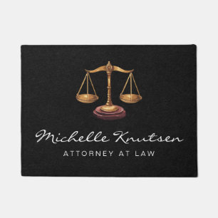 Professional Lawyer Attorney luxury Black Gold Doormat
