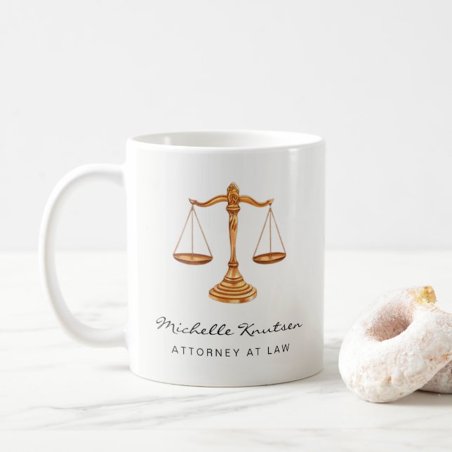 Professional Lawyer Attorney luxury Gold Coffee Mug (With Donut)