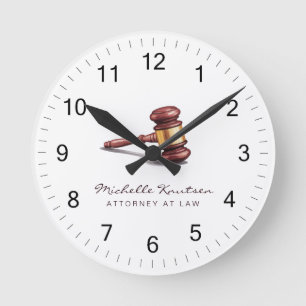 Professional Lawyer Attorney luxury White  Round Clock
