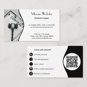 Professional Lawyer Black & White Business Card