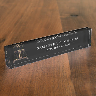 Professional Lawyer Law Attorney Vintage Scale Nameplate