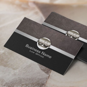 Professional Leather & Metal Attorney Lawyer Business Card
