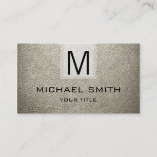Professional Leather Textured Monogram #5 Business Card