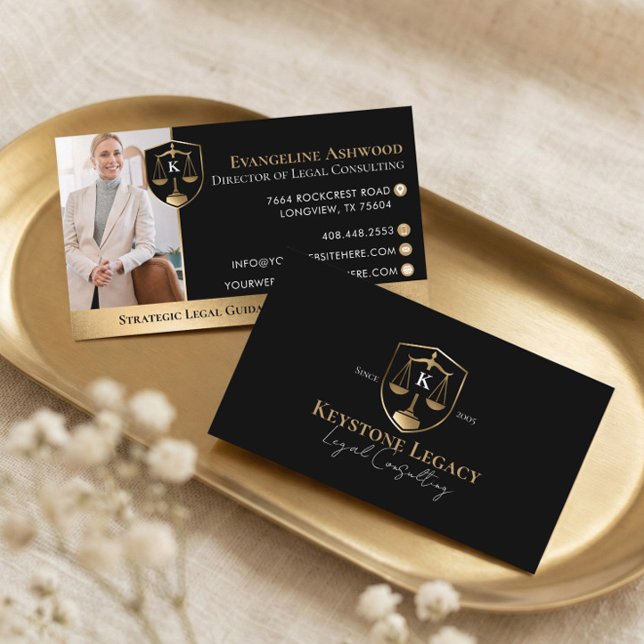 Professional Legal Consultant Luxury Black Gold Business Card (Professional Legal Consultant Luxury Black Gold Business Card)