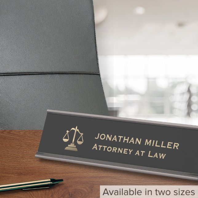 Professional Legal Scales of Justice Desk Name Plate (Creator Uploaded)