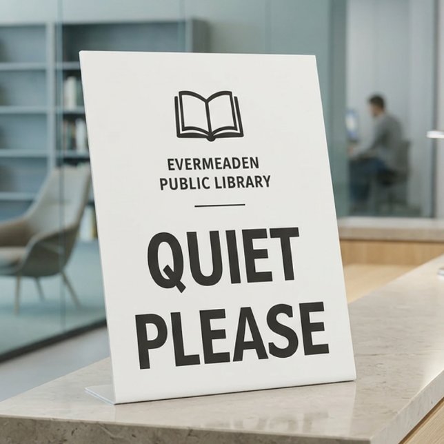 Professional Library Be Quiet  Pedestal Sign (Creator Uploaded)
