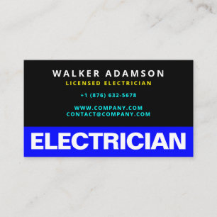 Professional Licensed Electrician Business Cards